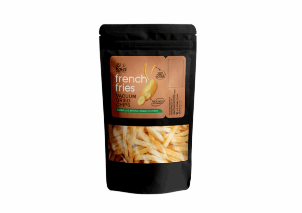 Kales Agro vacuum-dried French fries chips bag, ideal for those who want to buy french fries online in kales agro as a natural, vitamin-rich snack