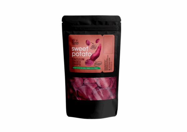 Kales Agro vacuum-sweet potato chips chips bag, ideal for those who want to buy sweet potato online in kales agro as a natural, vitamin-rich snack